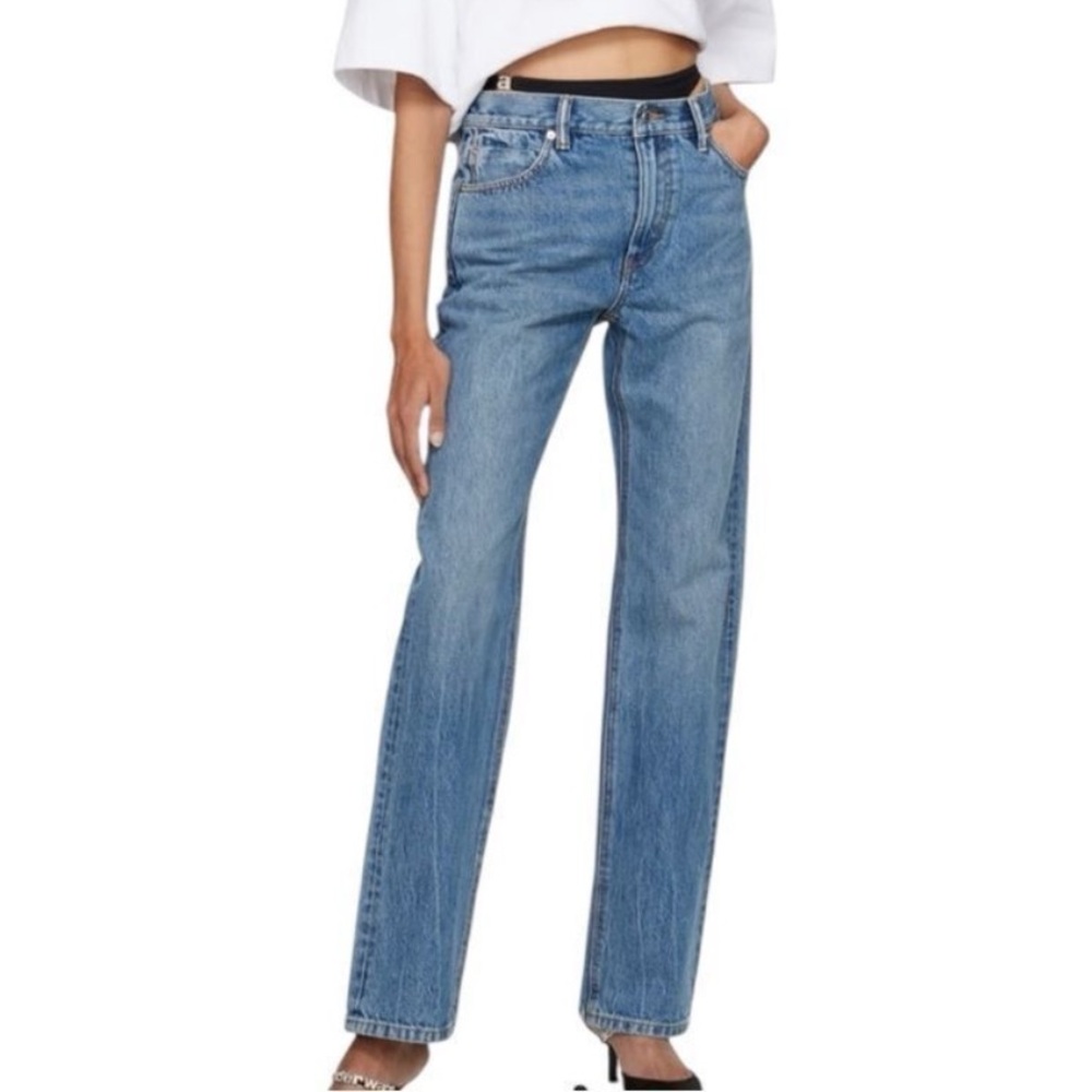 Alexander Wang Denim Blue Straight Leg Jeans .